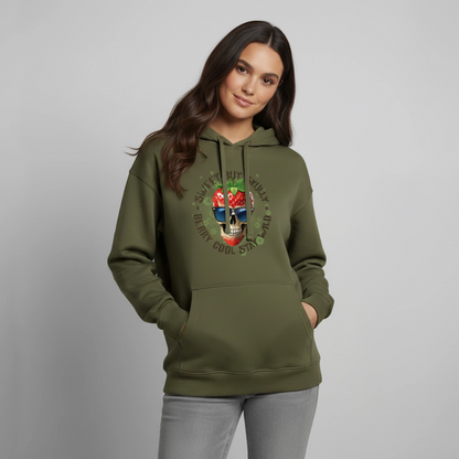 Strawberry Skull Design – Oversized Unisex Hoodie - Khaki