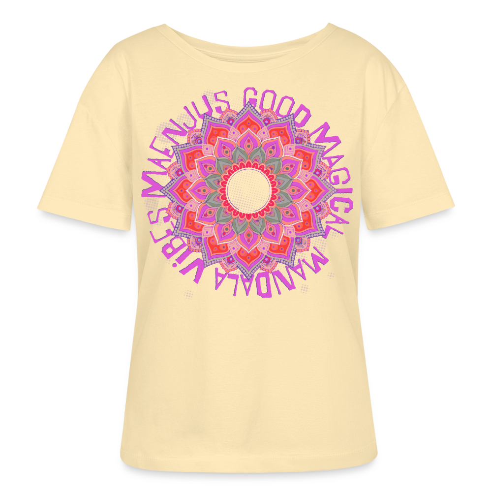 Mandala Pink Design – Rundhals Frauen Bio-T-Shirt - Creme