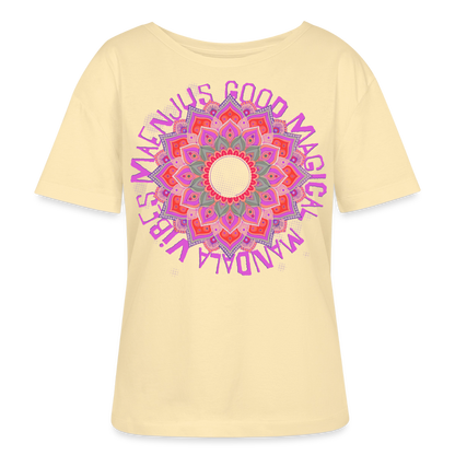 Mandala Pink Design – Rundhals Frauen Bio-T-Shirt - Creme