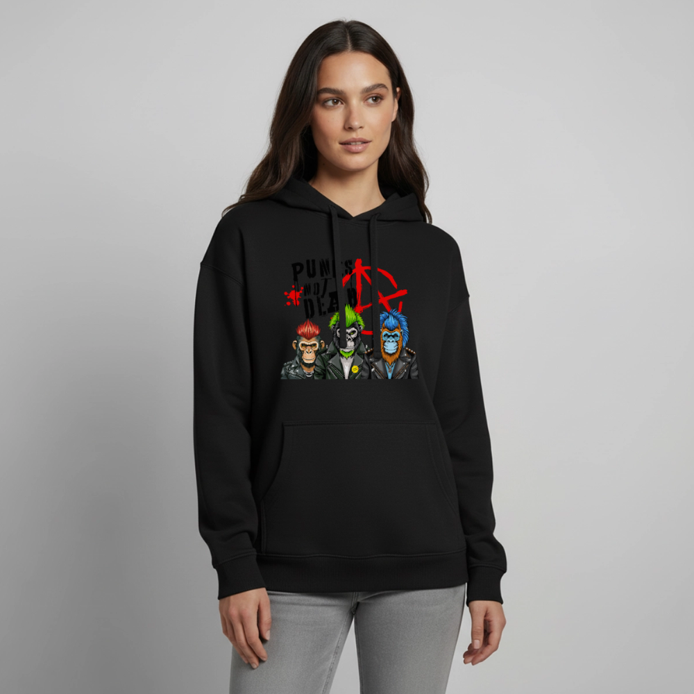 Punks Not Dead Design – Oversized Unisex Hoodie - Schwarz