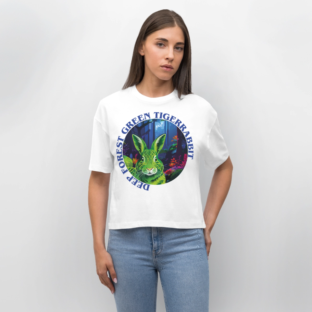 Tiger Rabbit Design – Frauen Boxy Bio-T-Shirt - Weiß