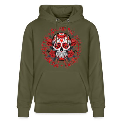 Sugar Skull Rosen Design - Unisex Bio-Hoodie - Khaki Grün