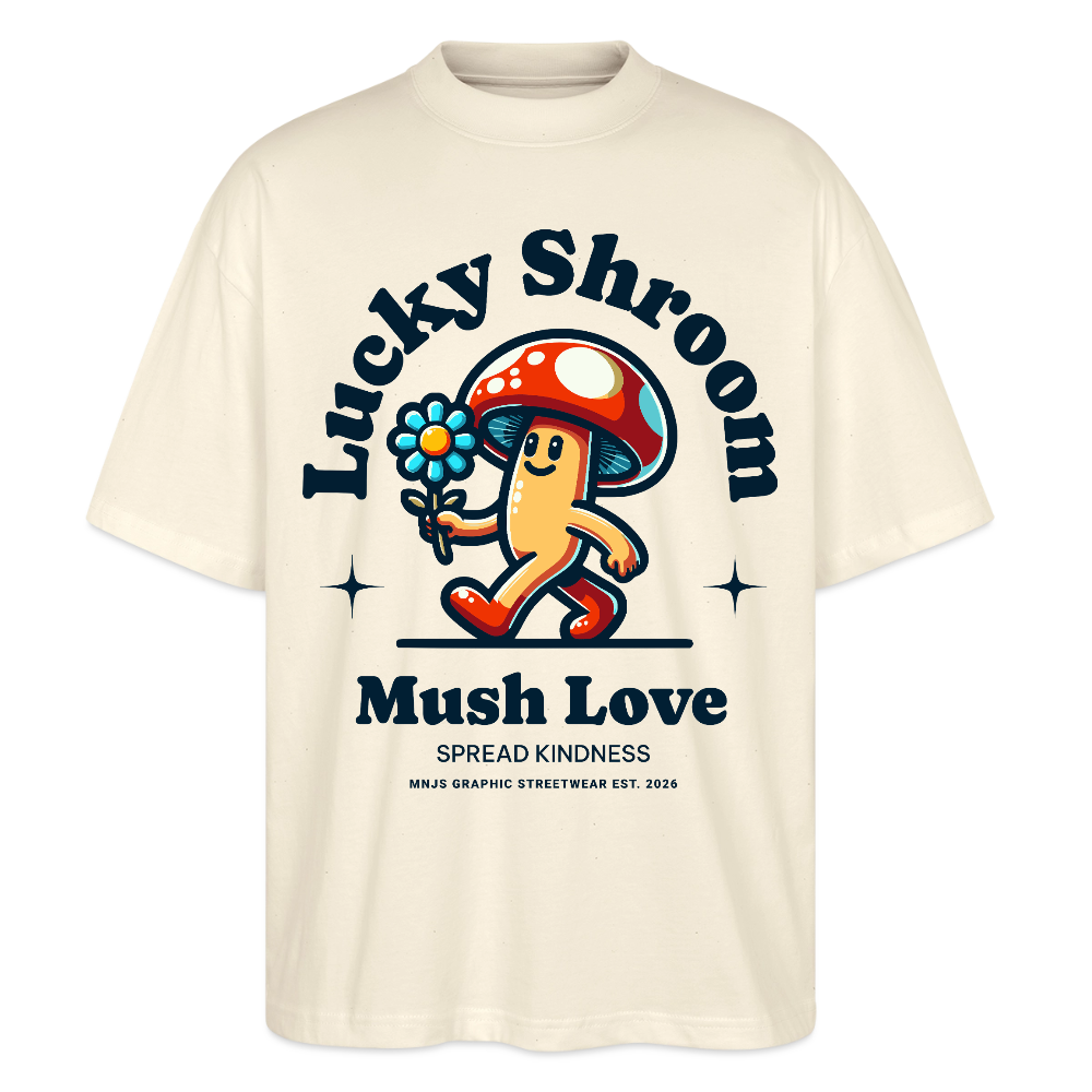 Lucky Shroom Design – Oversized Unisex Bio T-Shirt - Natur