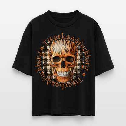 Tiger skull Design – Frauen Boxy Bio-T-Shirt - Schwarz