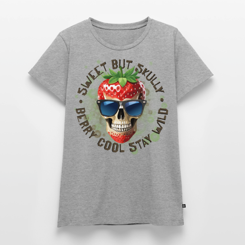 Strawberry Skull Design – Frauen Premium T-Shirt - Grau meliert