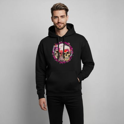 Party Skull Design Pink – Oversized Unisex Hoodie - Schwarz