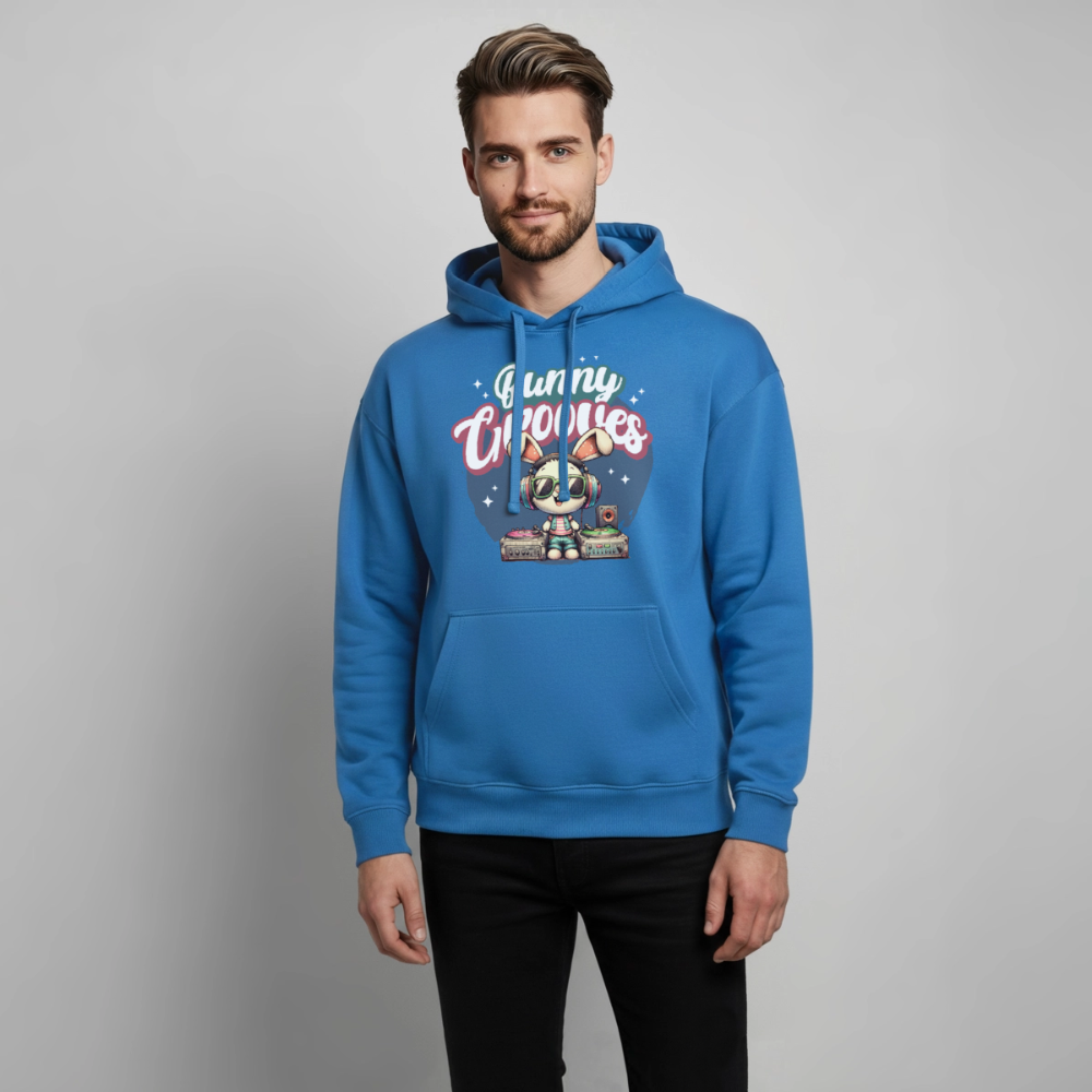 Bunny Grooves Design – Oversized Unisex Hoodie - Achtsames Blau