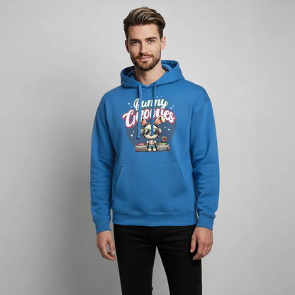 Bunny Grooves Design – Oversized Unisex Hoodie - Achtsames Blau