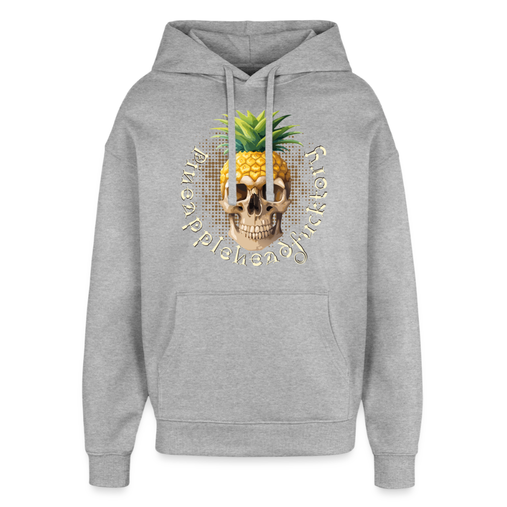 Pineapple Skull Design - Oversized Unisex Hoodie - Grau meliert