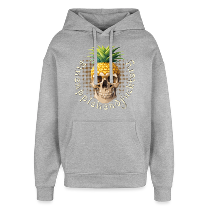 Pineapple Skull Design - Oversized Unisex Hoodie - Grau meliert