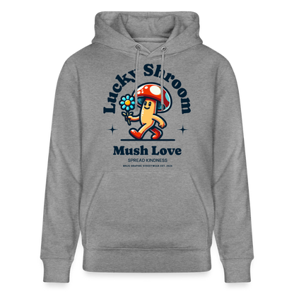 Lucky Shroom Design – Unisex Bio-Hoodie - Hellgrau marmoriert