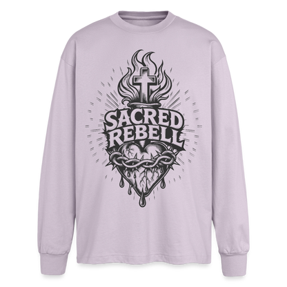 Sacred Rebell Design – Oversized Langarmshirt - verblasstes Lila
