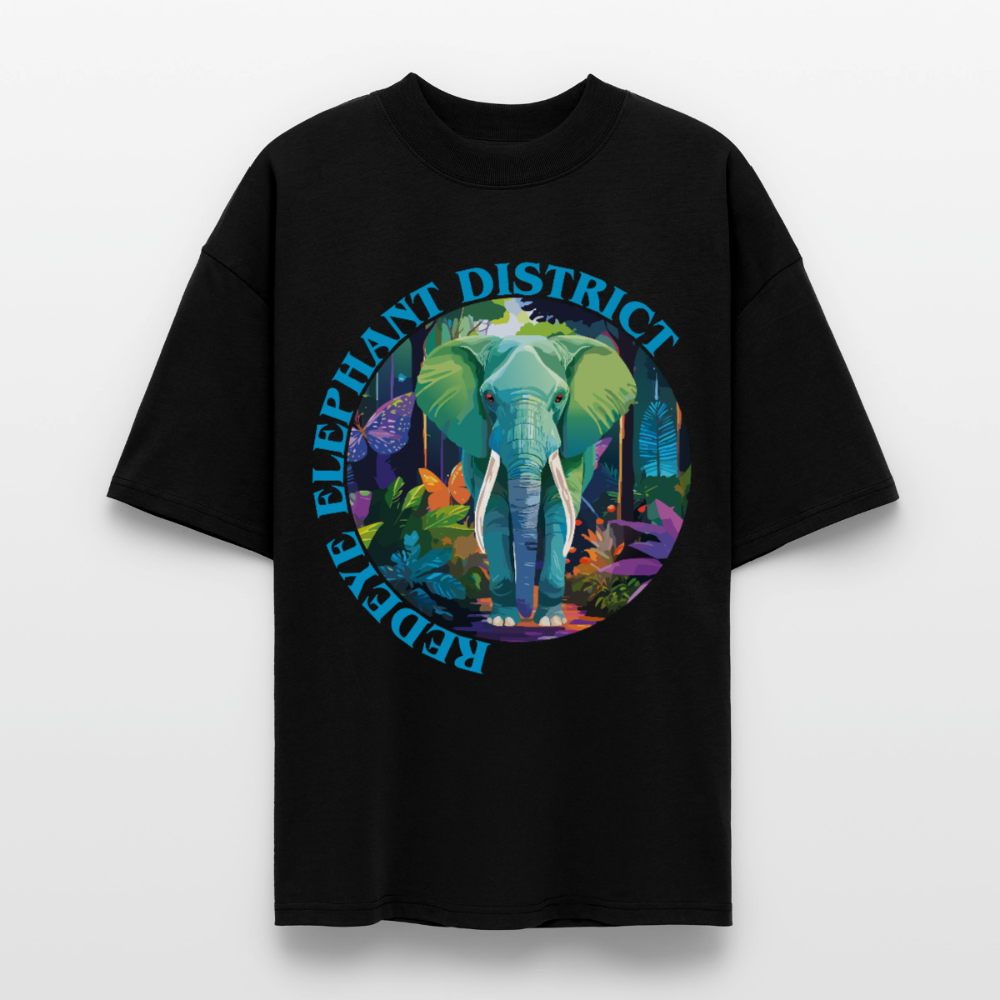 Elephant Design – Oversized Unisex Bio T-Shirt - Schwarz
