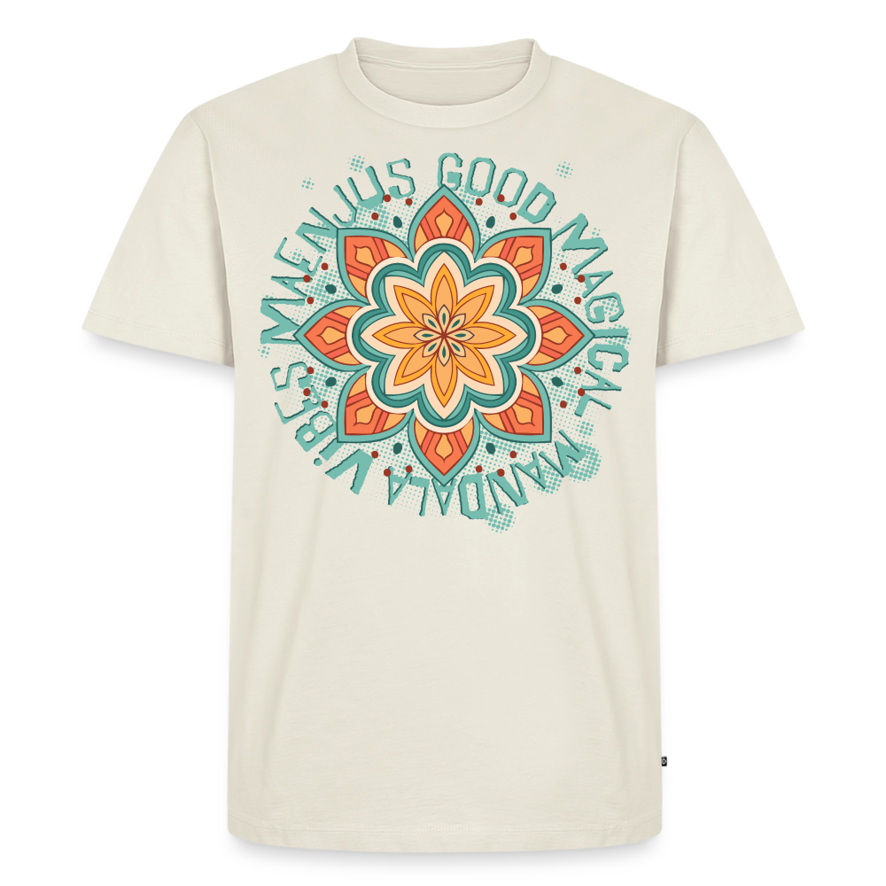 Mandala Türkis Design – Männer Premium T-Shirt - Naturweiß