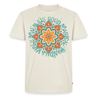 Mandala Türkis Design – Männer Premium T-Shirt - Naturweiß