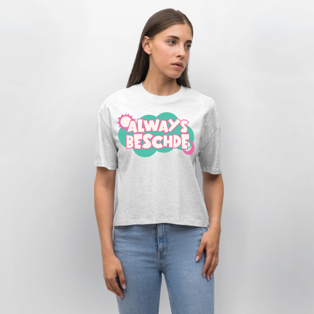 Always Beschde Design – Frauen Boxy Bio-T-Shirt - Weiß meliert