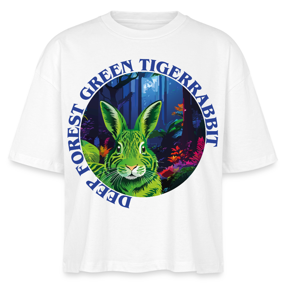 Tiger Rabbit Design – Frauen Boxy Bio-T-Shirt - Weiß