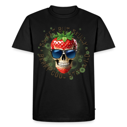 Strawberry Skull Design – Männer Premium T-Shirt - Schwarz