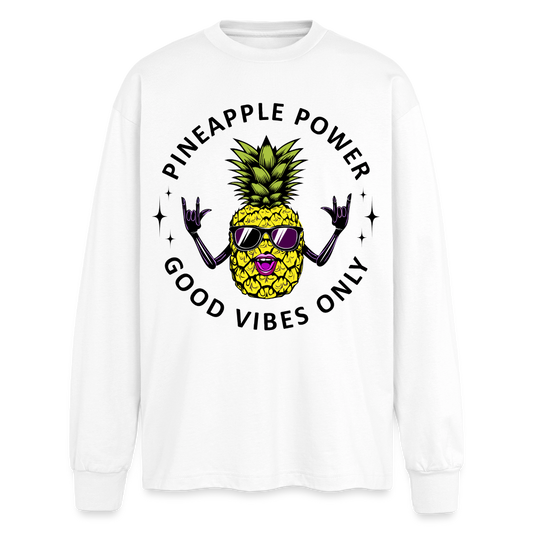 Pineapple Power Design – Oversized Langarmshirt - Weiß
