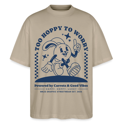 Too Hoppy Too Worry Design – Oversized Unisex Bio T-Shirt - Steingrau