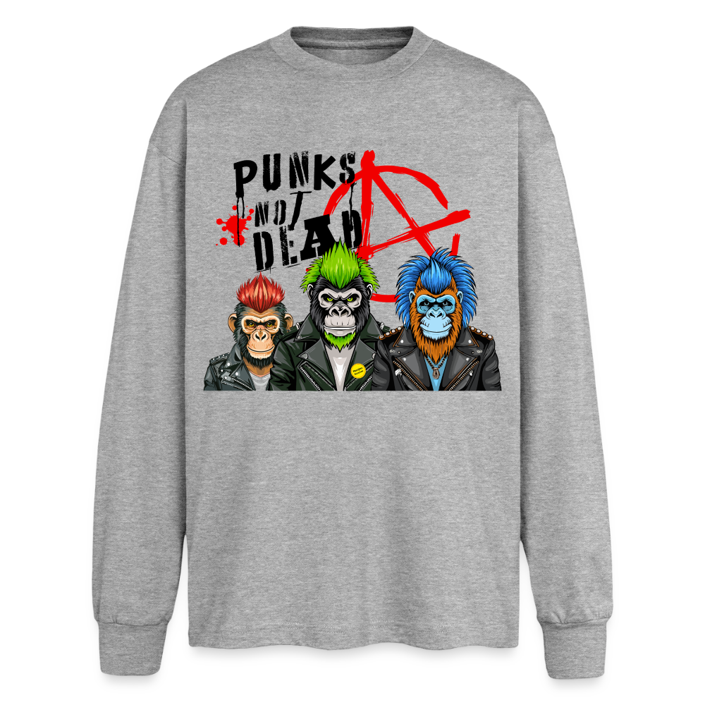 Punks Not Dead Design – Oversized Langarmshirt - Grau meliert