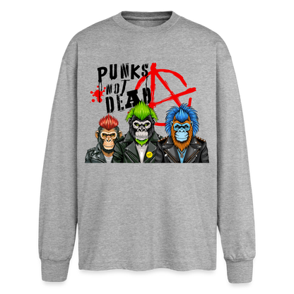 Punks Not Dead Design – Oversized Langarmshirt - Grau meliert