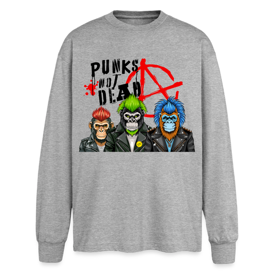 Punks Not Dead Design – Oversized Langarmshirt - Grau meliert