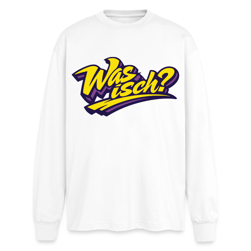 Was isch? Design – Oversized Langarmshirt - Weiß