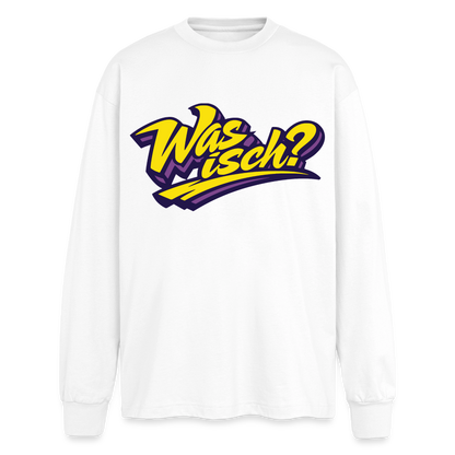 Was isch? Design – Oversized Langarmshirt - Weiß