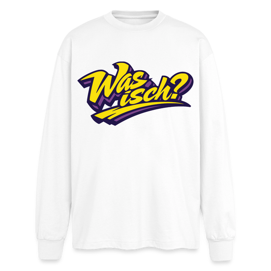 Was isch? Design – Oversized Langarmshirt - Weiß