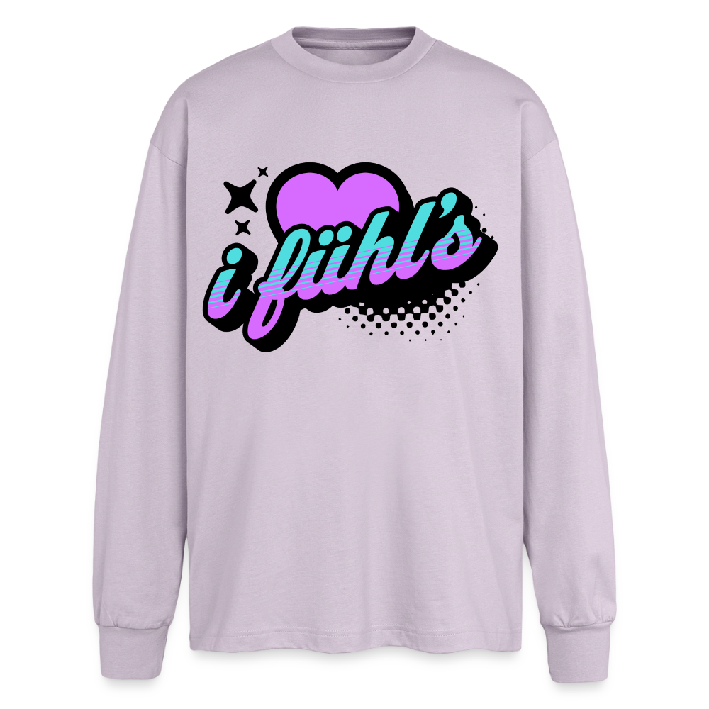 i fühl‘s Design – Oversized Langarmshirt - verblasstes Lila