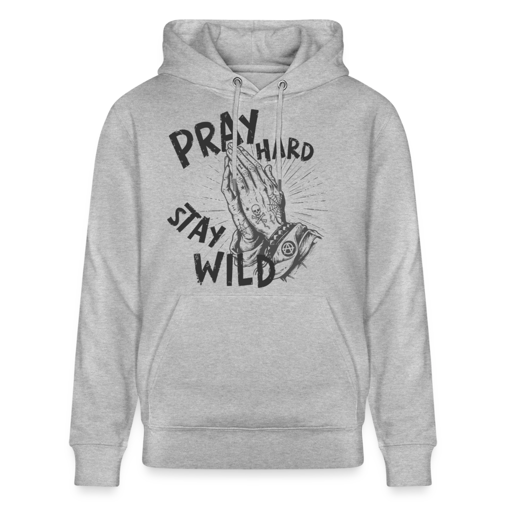 Betende Hände Design – Unisex Bio-Hoodie - Grau meliert
