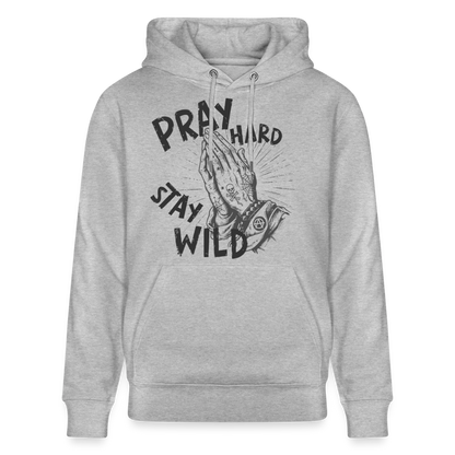 Betende Hände Design – Unisex Bio-Hoodie - Grau meliert