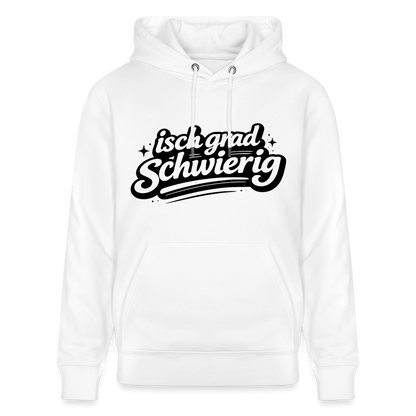 Isch grad schwierig Design – Unisex Bio-Hoodie - Weiß