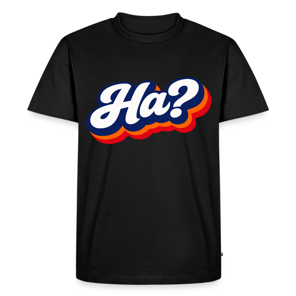 Ha? Design – Männer Premium T-Shirt - Schwarz
