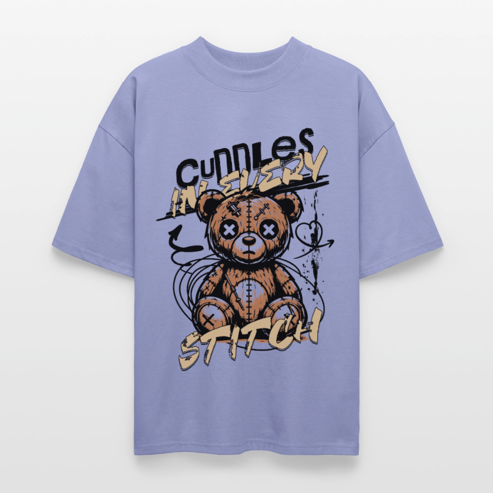Bear Design – Oversized Unisex Bio T-Shirt - Violett
