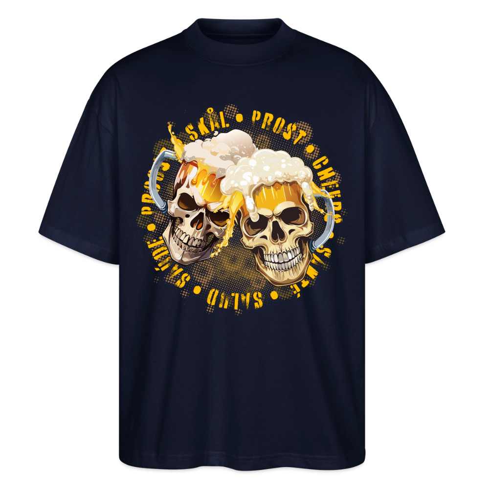 Party Skull Design – Oversized Unisex Bio T-Shirt - Navy