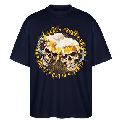 Party Skull Design – Oversized Unisex Bio T-Shirt - Navy