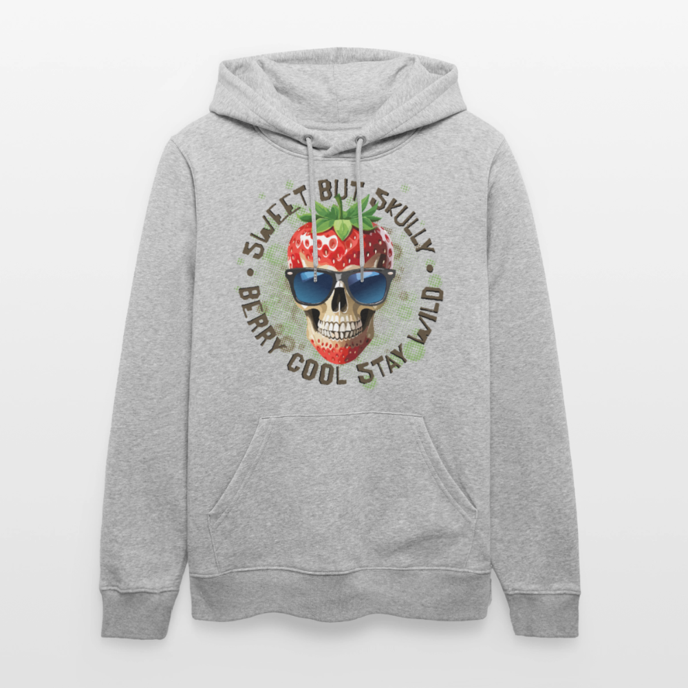 Strawberry Skull Design – Unisex Bio-Hoodie - Grau meliert