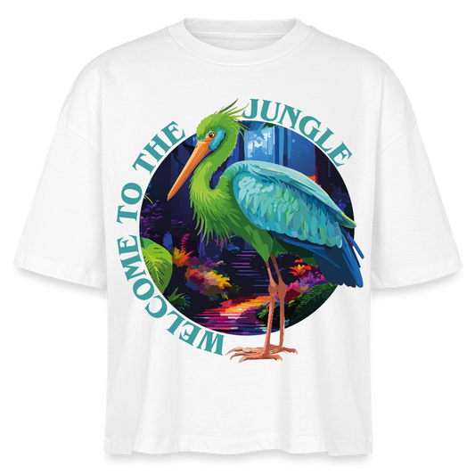 Jungle Design – Frauen Boxy Bio-T-Shirt - Weiß