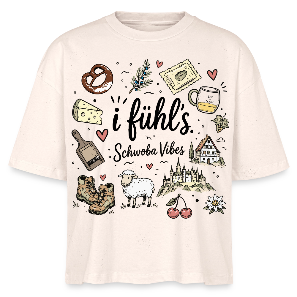 Alb Liebe Design – Frauen Boxy Bio-T-Shirt - Natur