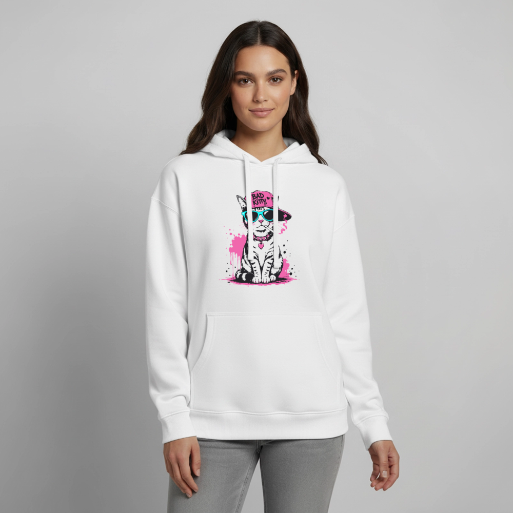 Bad Kitty Design – Oversized Unisex Hoodie - Weiß