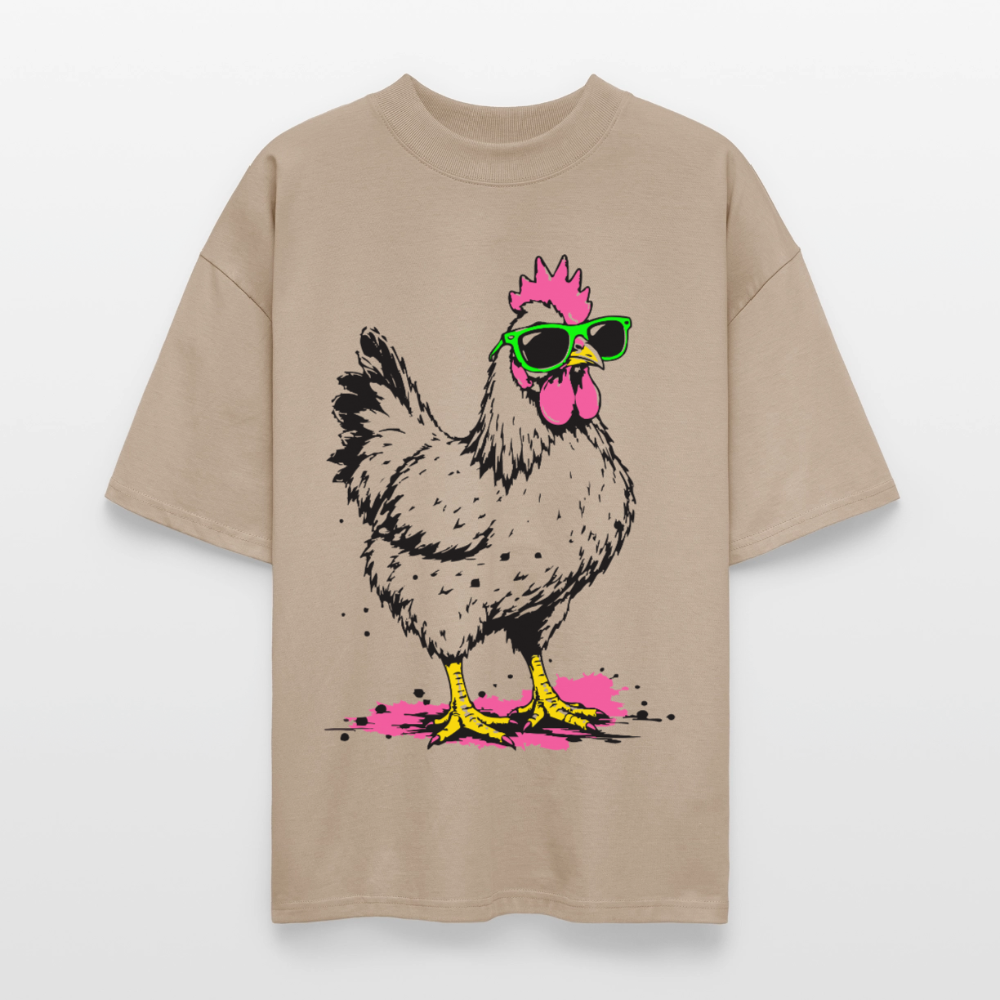 Street Chicken Design – Oversized Unisex Bio T-Shirt - Steingrau