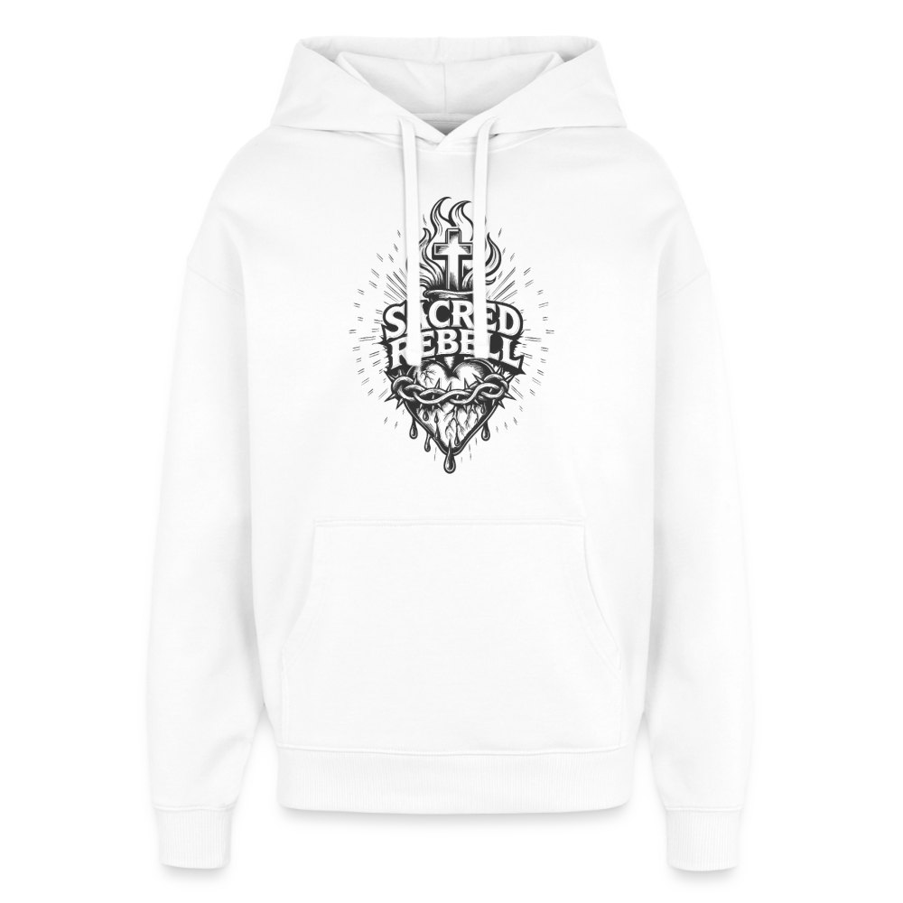 Sacred Rebell Design – Oversized Unisex Hoodie - Weiß