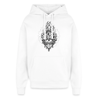 Sacred Rebell Design – Oversized Unisex Hoodie - Weiß