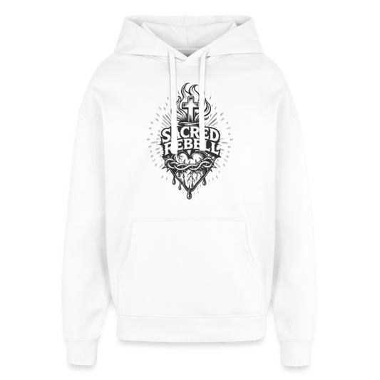 Sacred Rebell Design – Oversized Unisex Hoodie - Weiß