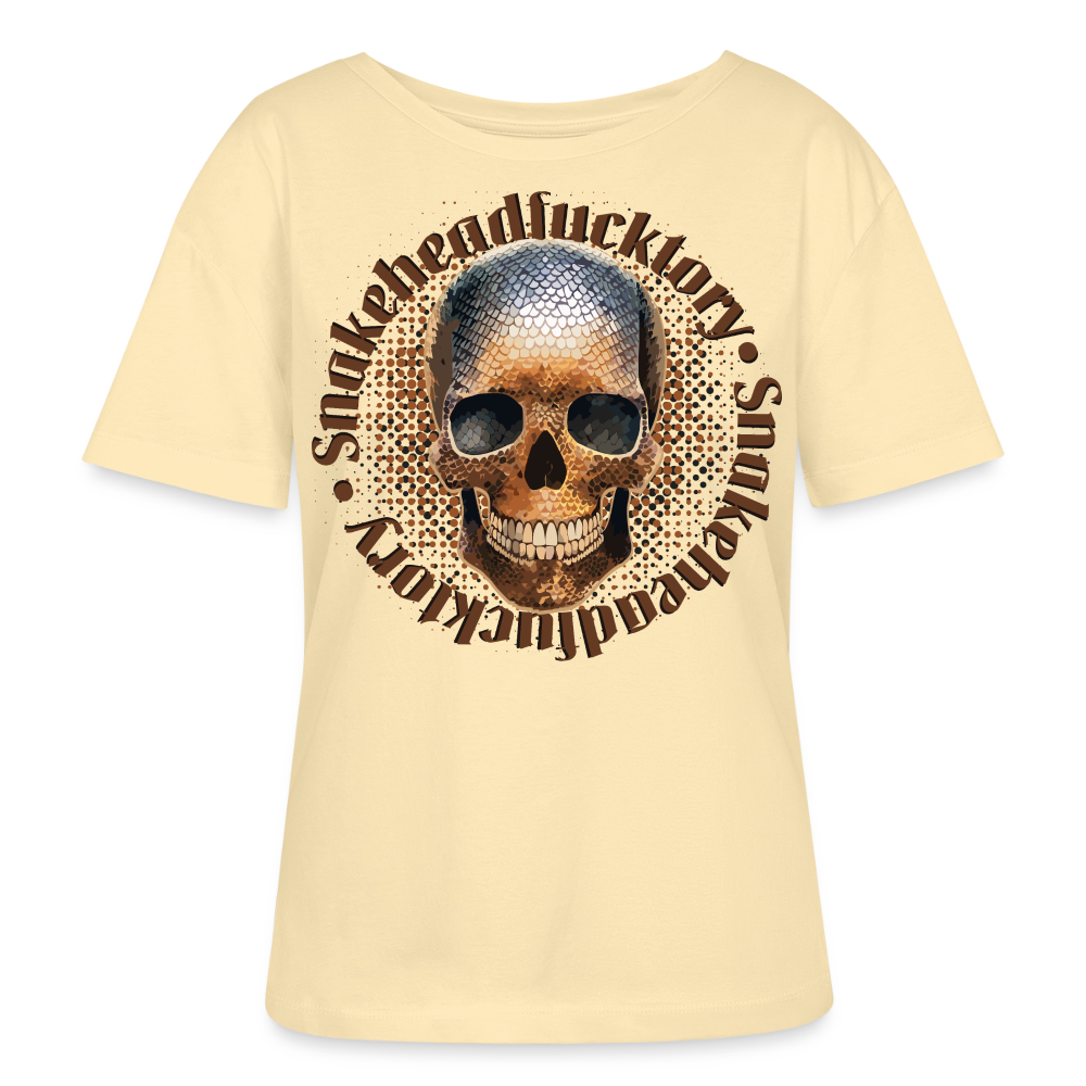 Sande Skull Design – Rundhals Frauen Bio-T-Shirt - Creme