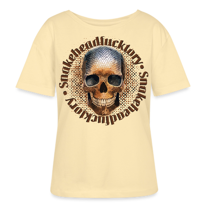 Sande Skull Design – Rundhals Frauen Bio-T-Shirt - Creme