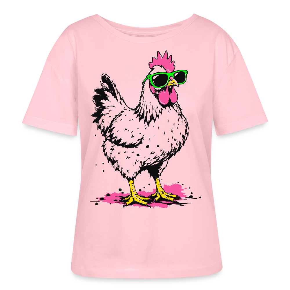 Street Schicken Design – Rundhals Frauen Bio-T-Shirt - Hellrosa