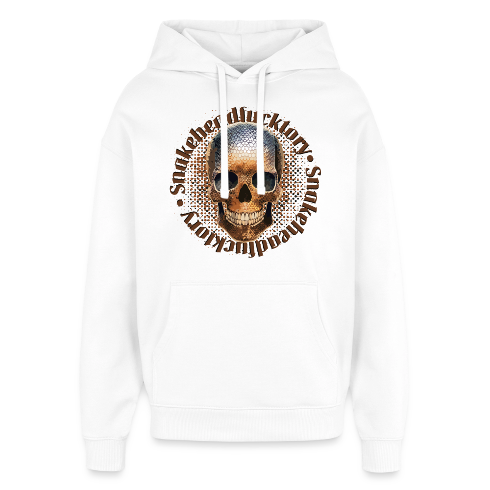 Snake Skull Design – Oversized Unisex Hoodie - Weiß